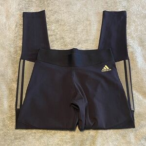 Adidas Leggings Black with Gold Trim